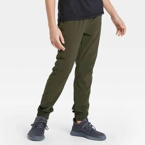 3For$20 Boys' Stretch Woven Jogger Pants - All in Motion Olive Green 4/5T -XS